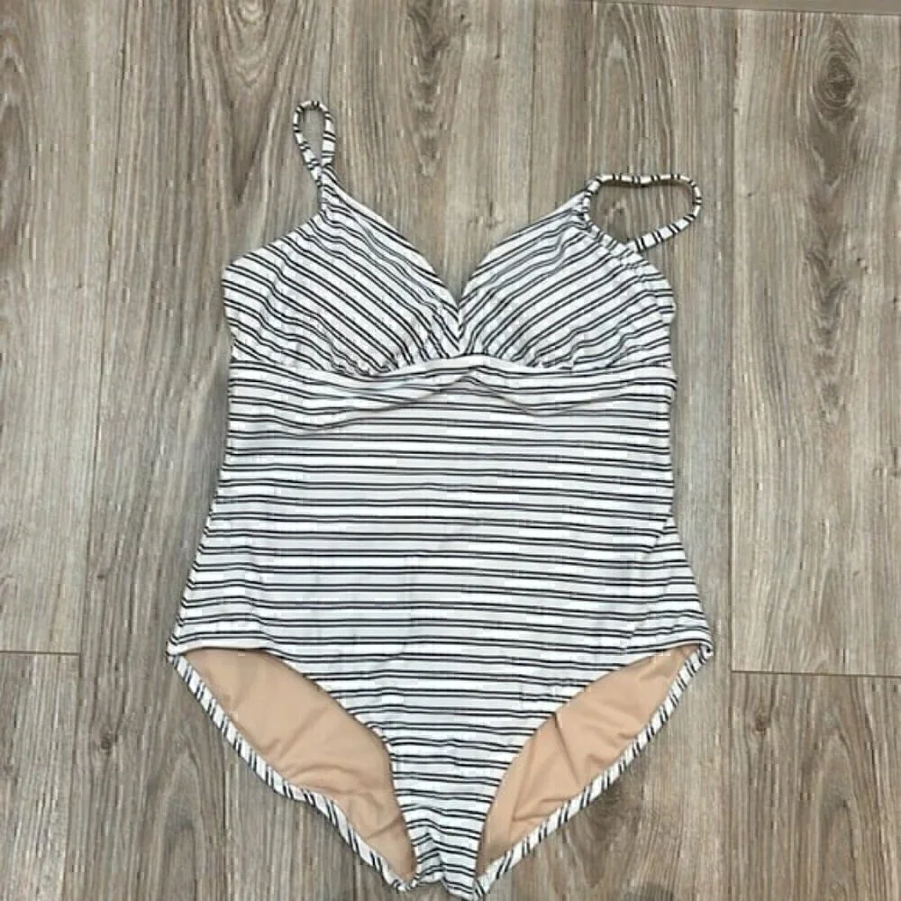 Kona Sol blue and white stripped one piece size XL